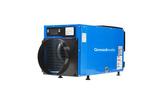 A blue industrial dehumidifier with "Groundworks" branding on the side, set against a white background.