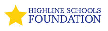 Logo of Highline Schools Foundation with a yellow star and blue text.