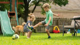 family having fun at home