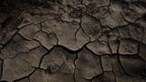 Dry, cracked earth with dark soil, showing signs of drought and poor construction affecting moisture retention.