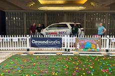 Groundworks banner at The Great Hop Egg Hunt