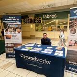 Groundworks teammate at a booth at The Great Hop Egg Hunt
