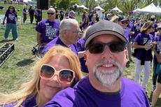 Matthew and Staci Denny at the PurpleStride Utah event