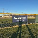 Groundworks banner featured at a ball field as part of our Selinsgrove Little League sponsorship