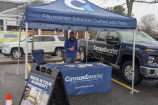 Groundworks branded booth at outdoor event
