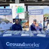 Groundworks Omaha teammates at the company booth at an Omaha Storm Chasers game
