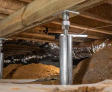 pier and beam foundation with crawl space jacks installed