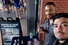 Groundworks employees at a Hartford Yard Goats game