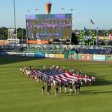 a view of the field at a Hartford Yard Goats game