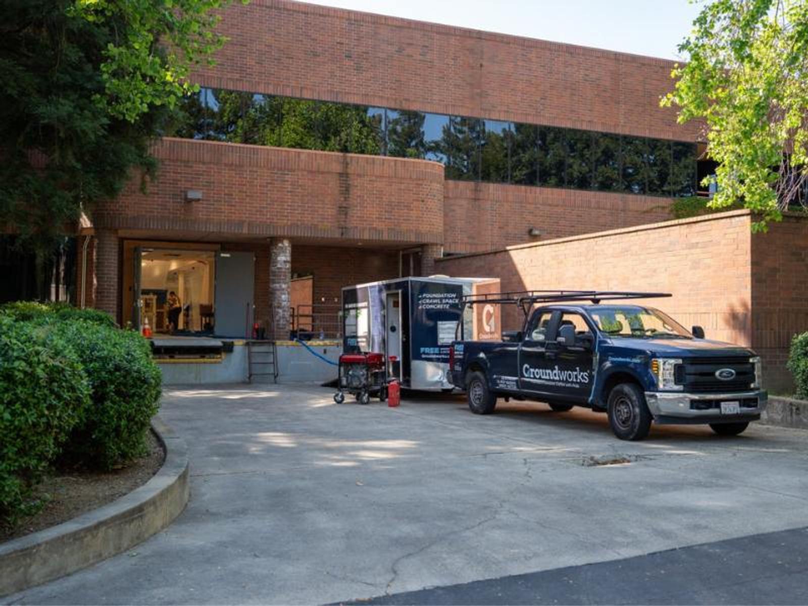image of Groundworks truck at commercial site