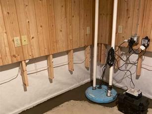 sump pump installed in basement