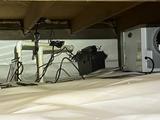 vapor barrier, sump pump, and dehumidifier installed in a crawl space