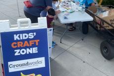 Kids' Craft Zone that Groundworks' Fort Wayne branch sponsored at the Dragon Boat Races