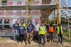 Groundworks - Minneapolis & Groundworks - Rush City (formerly IBA) and Habitat for Humanity volunteers; project's exterior.