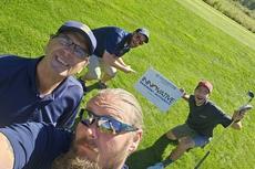Groundworks - Rush City (formerly Innovative Basement Authority) team golfing in the Rush City Chamber of Commerce Golf Tournament