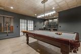 pool table in a finished basement