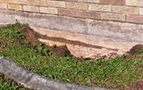 Soil erosion near house foundation