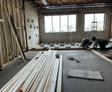 image of renovation at apartment where slab on grade floor needed floor leveling