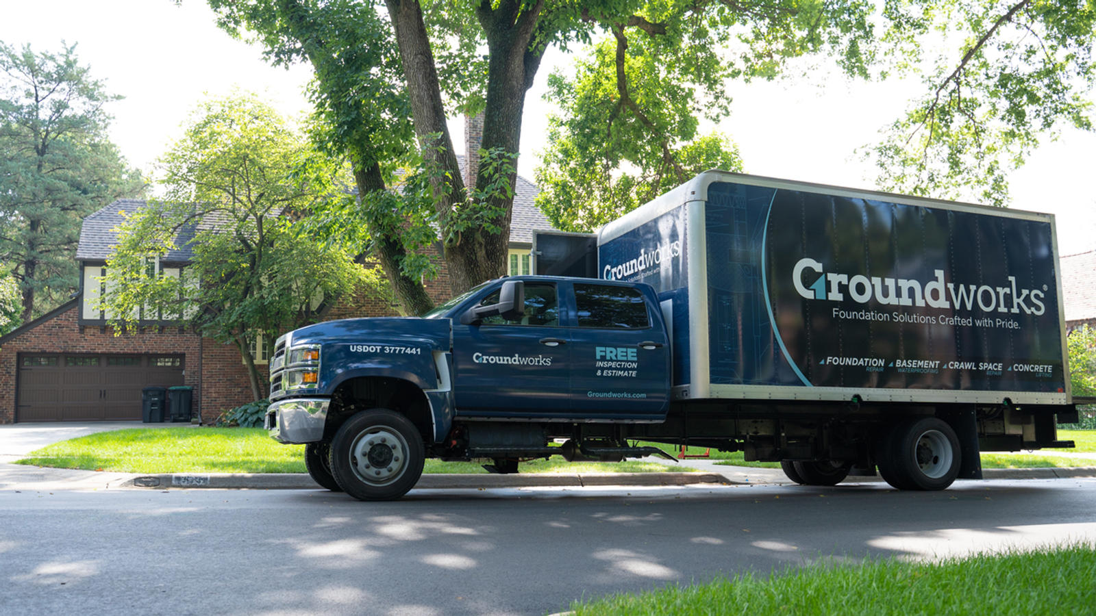 Groundworks Truck parking in the daytime