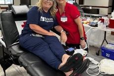 Groundworks' Pittsburgh Office Manager Susan Cobert-Walker at a company-hosted blood drive