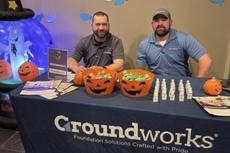 Groundworks Tulsa staff at a company booth at the 21st annual HallowMarine Trick or Treat Trail event at the Oklahoma Aquarium