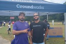 Two Groundworks crew members at sponsorship event