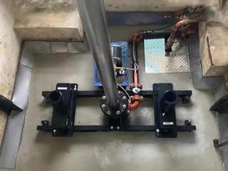 image of elevator pit equipment after drain installation from Groundworks