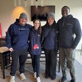 Four Groundworks team members wearing brand jackets at St. Jude Memphis Marathon Weekend sponsorship event