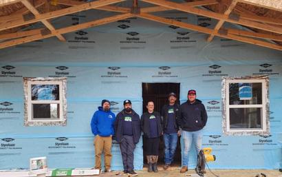 Groundworks Traverse City staff at a Habitat for Humanity event.