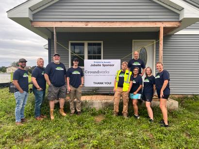 Groundworks staff at a Habitat for Humanity event.