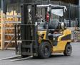 image of forklift on a concrete slab for Groundworks article "Preventing Forklift accidents with Rocking Slab Stabilization"
