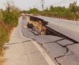 image of damaged roadway after earthquake