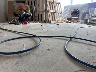 image of floor being prepped for cliffside grout curtain wall installation.