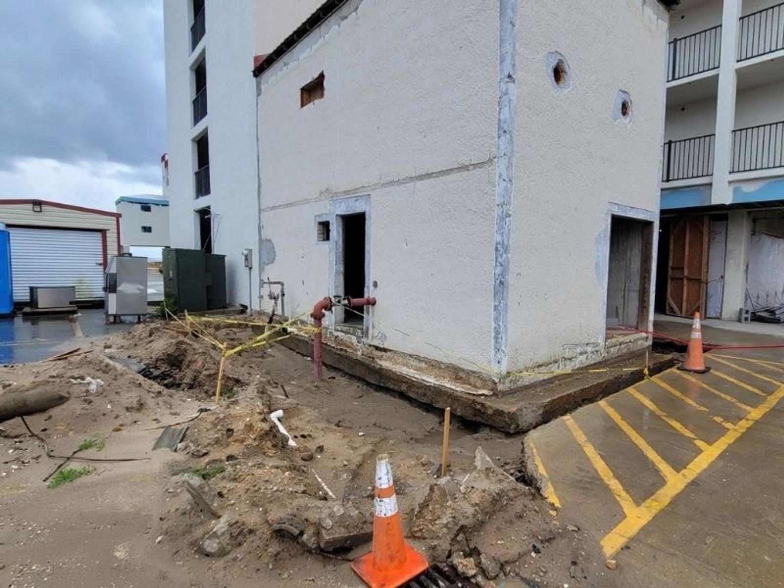 image of mechanical room that needed helical piers from Groundworks to support it