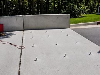 image of injection ports placed to inject polyurethane for void filling and bridge transition slab lifting