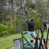 a Groundworks Pittsburgh employee participates in the Log Cabin Cares Sporting Clay Benefit