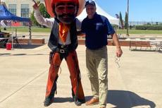 Groundworks team member and mascot of Special Olympics Oklahoma Summer Games at sponsorship event