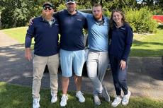 Four of Ohio Basement Authority's Cleveland branch employees at the Linda Horning Memorial Golf Outing