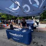 Groundworks team at sponsorship tent at the Taco Tour Manchester community event