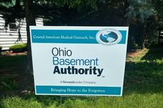 Ohio Basement Authority sponsorship sign at the CAMO Golf Scramble