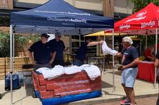 Ohio Basement Authority tent at the ESPN Cleveland Block Party