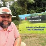 Groundworks crew member at St Patricks Day Golf sponsorship event New Haven, CT