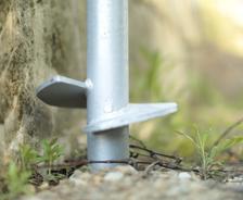 Helical pier on the soil