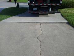 Cracked and uneven concrete
