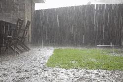 Flooding in rain storm