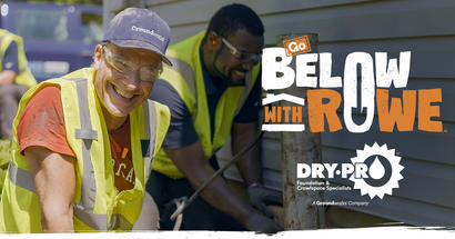 Go Below with Rowe Banner with Dry Pro branding
