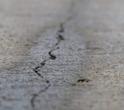Cracked concrete close up