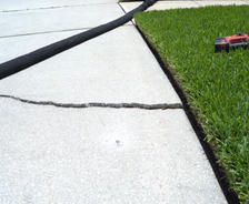 Cracked driveway concrete