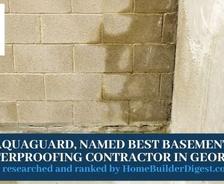 Wet basement wall. AquaGuard named best basement waterproofing contractor in GA according to HomeBuilderDigest.com