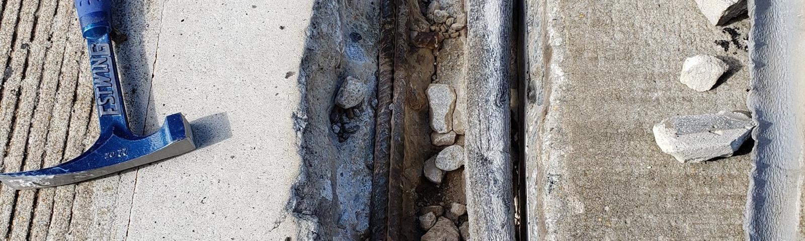 Hammered concrete
